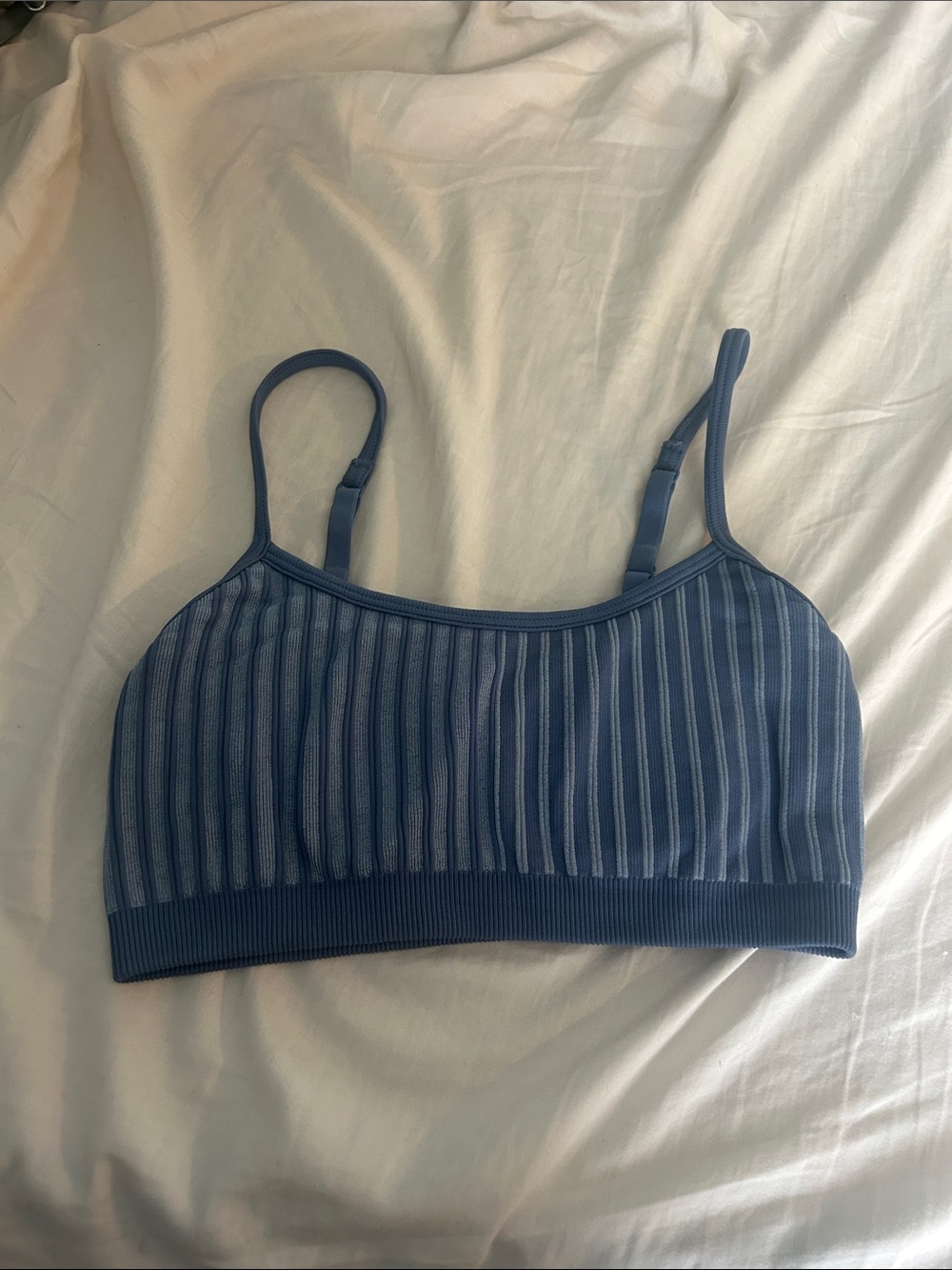 aerie Blue Ribbed Seamless Bralette